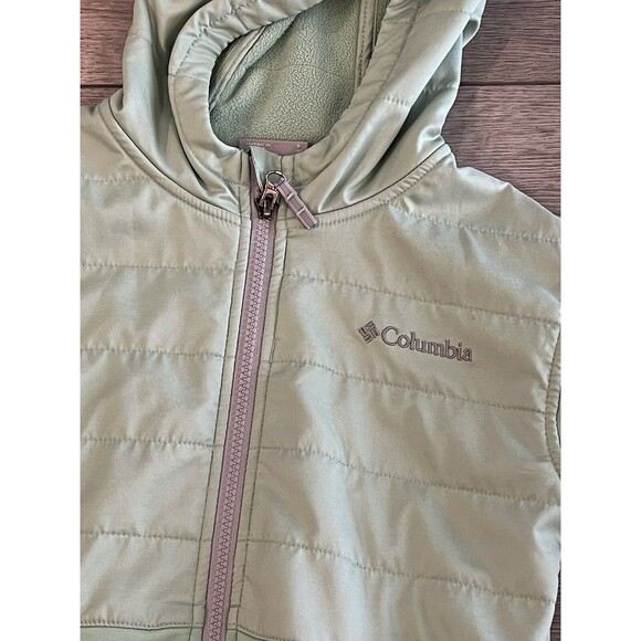 Columbia Jacket Girls Size Small Green Full Zip Hooded with Pockets - Picture 2 of 4